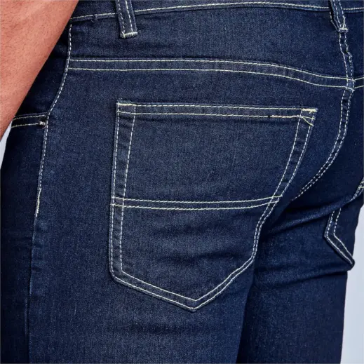 Mens Fashion Denim Jeans Close Up Back